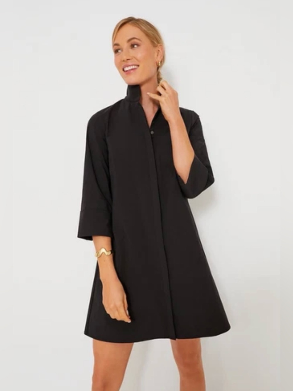 Tuckernuck Women's Black Charlie Shirt Dress A-line Mini in Size Small